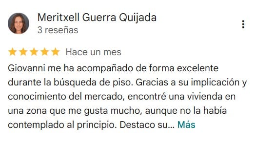 opinion sobre el servicio de comprar una vivienda en Madrid del personal shoppper inmobiliario Giovanni Giacomini