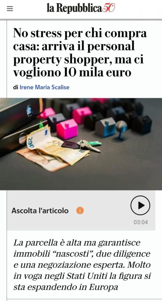 personal property shopper giovanni giacomini intervista medio la repubblica