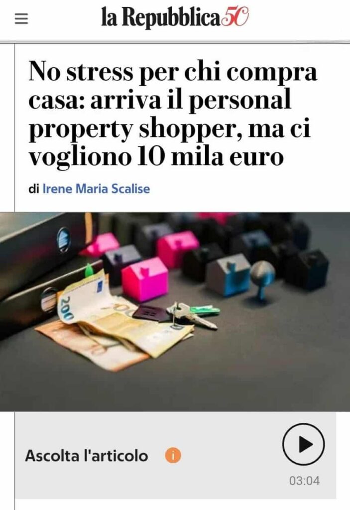 personal property shopper giovanni giacomini intervista medio la repubblica